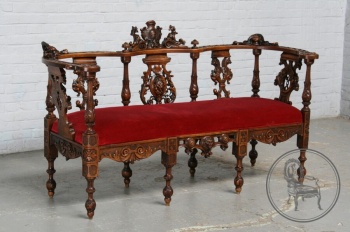 Антикварная резная скамья код. BE4097332