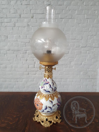 Антикварная французская фарфоровая керосиновая лампа код. BE107060