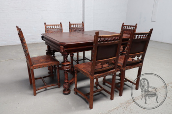 Антикварный стол и стулья (6 шт.) код. BE44510