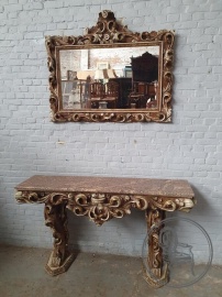 Комплект из настенного зеркала и напольной консоли с мраморной столешницей код.&nbsp;BE4165783