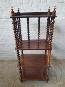 картинка Антикварная этажерка с резными опорами Barley Twist салоне старинных вещей "Шебби" являющийся официальным дистрибьютором в России и Беларуси