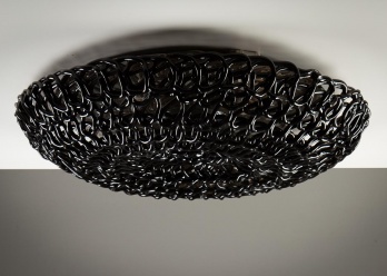 Старинный потолочный светильник из черного металла код. RM4120543