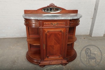 Антикварный ореховый комод со столешницей из дымчатого мрамора код. BE4116714