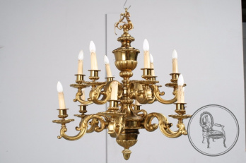 Антикварная люстра из бронзы на 12 рожков код. BE6807