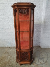 Антикварная ореховая витрина в готическом стиле код. BE4097276