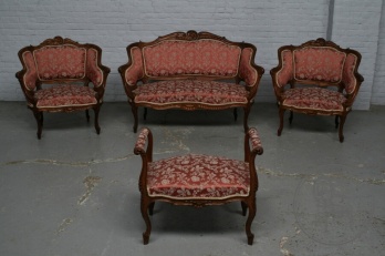 Антикварный набор для гостиной с флоральной резьбой код. BE4097001