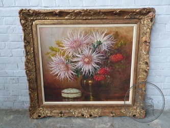 Старинная картина "Натюрморт с букетом" код. BE4117995
