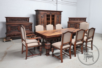 Антикварный столовый гарнитур с объемной резьбой код. BE38197