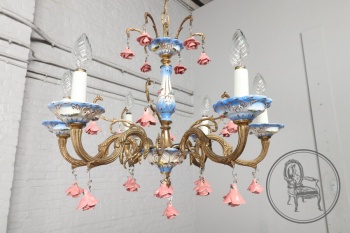 Старинная люстра из цветного фарфора код. BE4096732