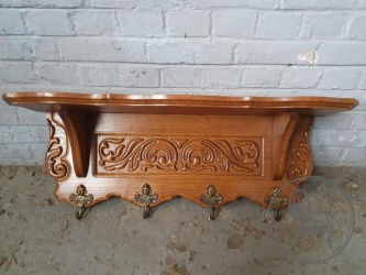 Старинная вешалка с латунными крючками код. BE4134289