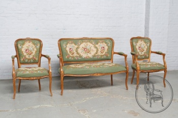 Антикварный набор для гостинной с гобеленовой обивкой код. BE4097146