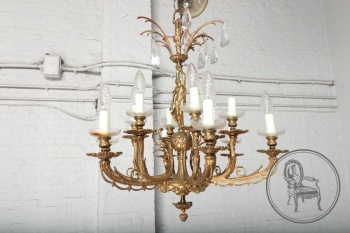 Старинная бронзовая люстра с женской фигурой в центре код. BE4096975