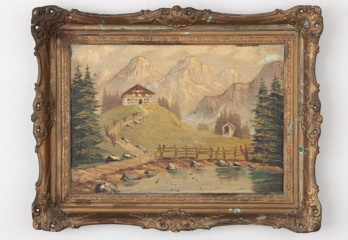 Старинная картина горный пейзаж код. RM4164929