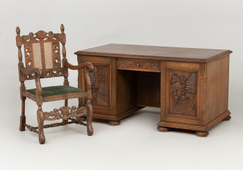 Старинный письменный стол и кресло код. RM50631