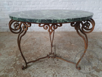 Старинный столик в стиле арт-деко с мраморной столешницей код. BE107104