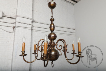 Антикварная люстра в фламандском стиле на 6 рожков код. BE107090