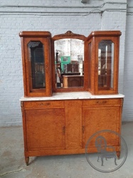 Антикварный ореховый буфет в стиле ар-деко с мраморной столешницей код. BE4165592