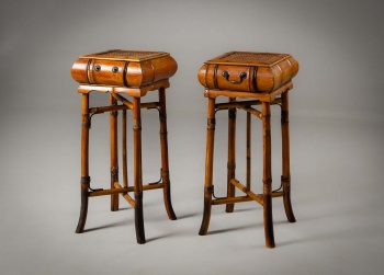 Старинные комоды из бамбука (2 шт.) на высоких ножках в колониальном стиле код.&nbsp;RM4165543