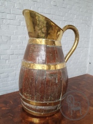 Антикварный дубовый кувшин с латунной отделкой код. BE4097572