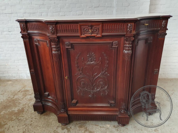 Антикварный комод из красного дерева со столешницей из белого мрамора код. BE107442