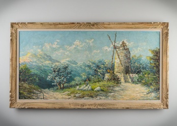 Старинная французская картина с овечками код. RM4165123