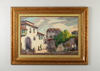 таринная картина с изображением городского пейзажа код. RM4165051