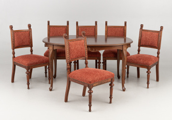 Старинный стол и стулья (6 шт.) код. RM63242