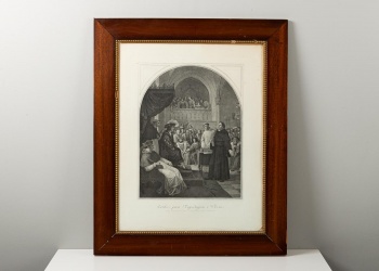 Антикварная гравюра, посвященная участию Маттина Лютера в Рейхстаге в Вормсе код. RM4120550