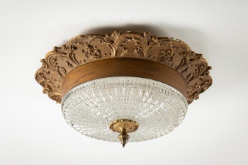 Старинный потолочный светильник из стекла и латуни код. RM4108435