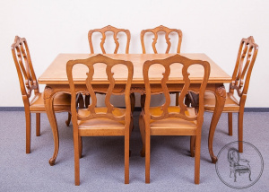 картинка Старинный стол и 6 стульев салоне старинных вещей "Шебби" являющийся официальным дистрибьютором в России и Беларуси