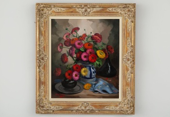 Старинная картина букет в вазе код.&nbsp;RM4165017