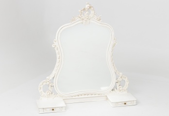 Старинное резное зеркало с выдвижными ящиками для хранения мелочей код. RM4100941