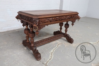 Антикварный резной письменный стол с выдвижным ящиком код. BE4146535