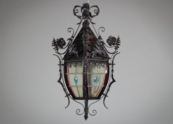 Антикварный светильник из черного кованого металла код. RM4132250