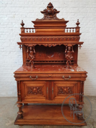 Антикварный поставец в стиле ренессанс с антропоморфными колоннами код. BE106945