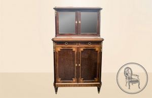 картинка Антикварный комод с зеркалом в стиле Наполеона III салоне старинных вещей "Шебби" являющийся официальным дистрибьютором в России и Беларуси