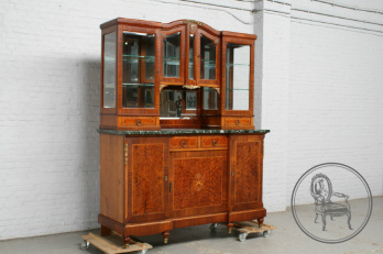 Антикварный буфет в классическом стиле со столешницей из зеленого мрамора код. BE107403