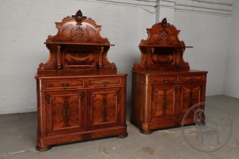 Антикварные буфеты (пара) с интарсиями и объемной резьбой код. BE4096944