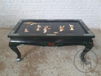 Старинный китайский столик с инкрустацией камнем и перламутром код. BE4139766