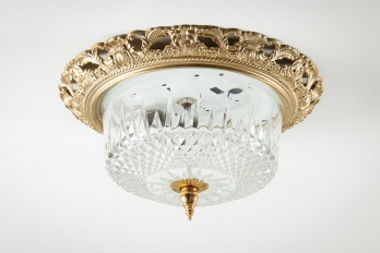 Старинный потолочный светильник из стекла и латуни код. RM4108434