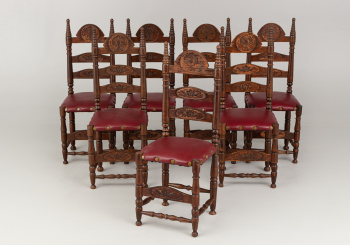 Старинный набор стульев (7 шт.) код. RM52142