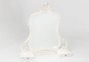 картинка Старинное резное зеркало с выдвижными ящиками для хранения мелочей салоне старинных вещей "Шебби" являющийся официальным дистрибьютором в России и Беларуси