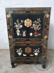 Старинный комод в восточном стиле с цветочной инкрустацией перламутром и натуральным камнем код. BE3259556
