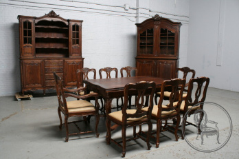 Антикварный комплект для столовой из дуба в Льежском стиле код. BE107608