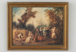 картинка Старинная картина с изображением людей на фоне природы салоне старинных вещей "Шебби" являющийся официальным дистрибьютором в России и Беларуси