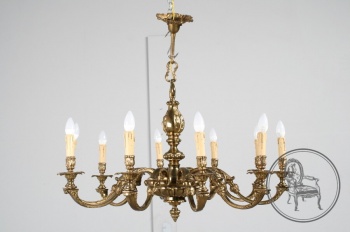 Старинная бронзовая люстра на 10 рожков код. BE4097143