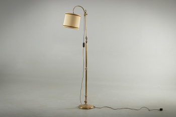 Старинный торшер на латунной опоре со вставками из оникса код. RM4107762