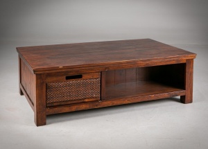 картинка Антикварный низкий столик из тика салоне старинных вещей "Шебби" являющийся официальным дистрибьютором в России и Беларуси