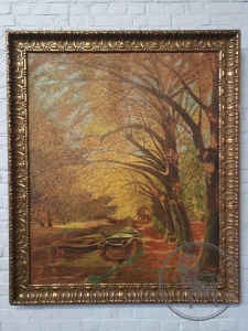 картинка Антикварная картина "Осенний пейзаж" салоне старинных вещей "Шебби" являющийся официальным дистрибьютором в России и Беларуси