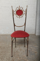 Старинный итальянский стул из латуни с мягким сиденьем код. BE73459